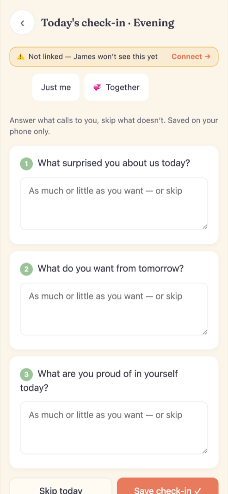 Daily check-in
