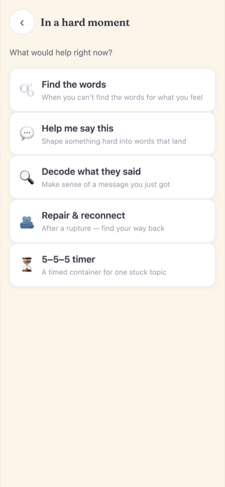 In a hard moment - five quiet tools